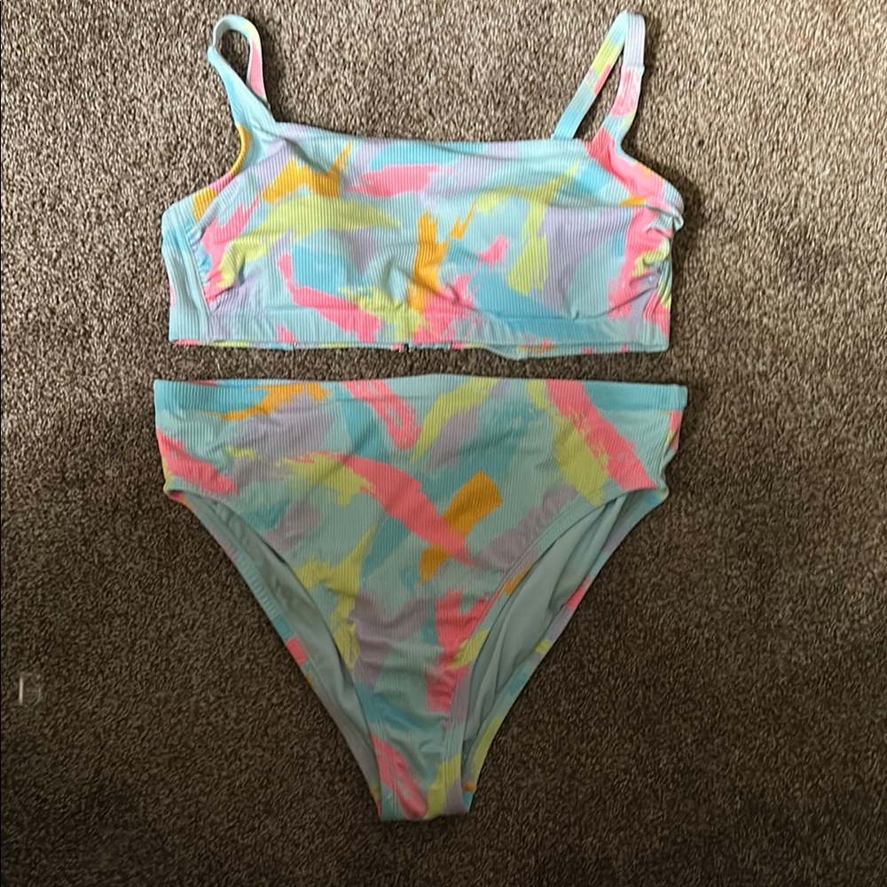 Colorful 90s High Waisted Bikini Set